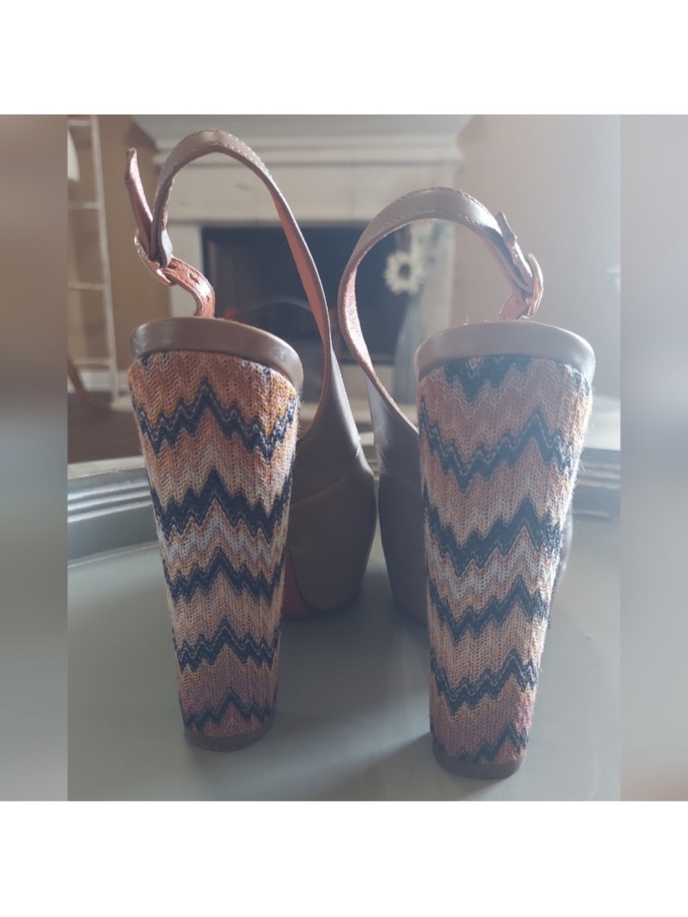 Missoni Multicolor Zigzag Platform Slingback Peep Toe Heels EU 36.5 6 1/2 in us - Picture 7 of 12